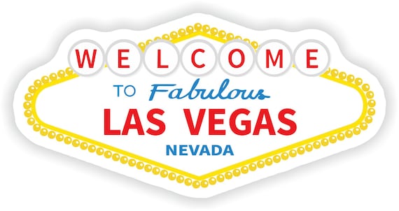  Las Vegas Nevada Sticker - Welcome to Fabulous Las Vegas Sign  - Vinyl Decal for Car Bumper Window (3 x 2)