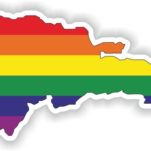 República Dominicana Gay arco iris mapa etiqueta engomada para el libro portátil nevera guitarra casco de la motocicleta ToolBox puerta PC barco