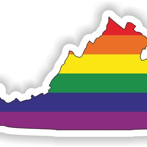 Virginia Gay Arco Iris Mapa Etiqueta engomada para el libro portátil Nevera Motocicleta Casco ToolBox Puerta PC Barco