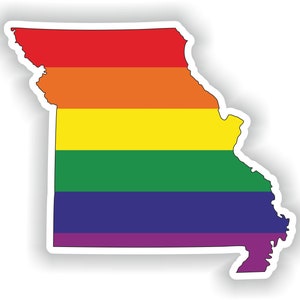 Missouri Gay arco iris mapa etiqueta engomada para el libro portátil nevera motocicleta casco ToolBox puerta PC barco