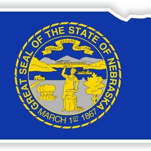 Nebraska Mapa Bandera Silueta Pegatina para Laptop Libro Nevera Guitarra Chaqueta Casco Herramienta Puerta PC Barco