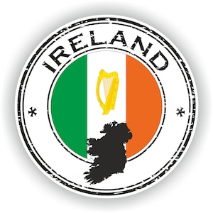 Ireland Seal Sticker Round Flag for Laptop Book Fridge Guitar Motorcycle Helmet ToolBox Door PC Boat