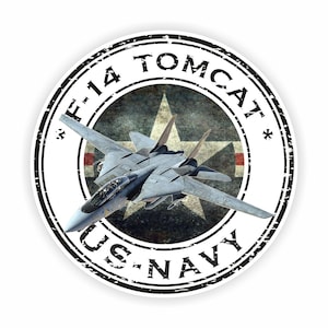 F-14 Tomcat USN U.S. Navy Seal Sticker Round for Laptop Book Fridge Guitar Motorcycle Helmet ToolBox Door