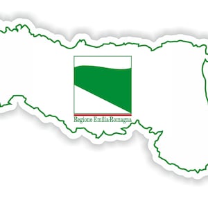 Emilia y Romagna Italia mapa Pegatina Bandera para el libro portátil Nevera Guitarra Casco de motocicleta Caja de herramientas Puerta PC Barco