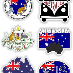 Australia Set of Stickers for Laptop Book Water Bottle Fridge Guitar Motorcycle Helmet ToolBox Door PC Boat