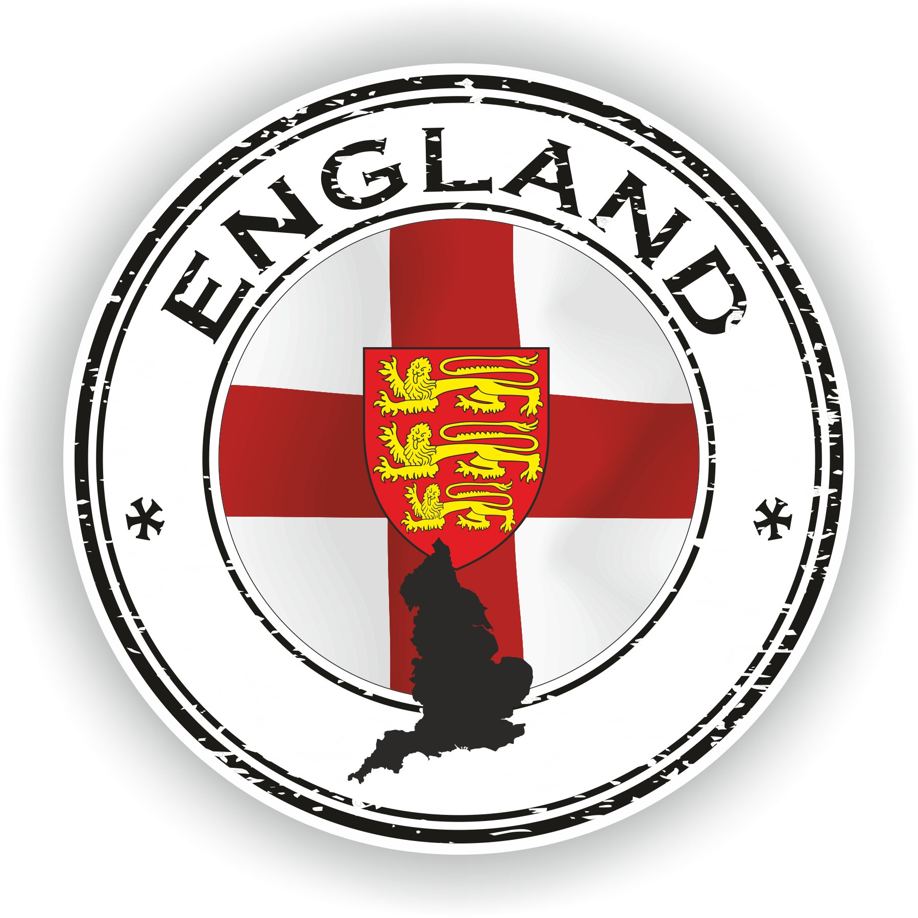 England Seal Sticker Round Flag for Laptop Book Fridge Guitar Motorcycle Helmet Toolbox Door PC