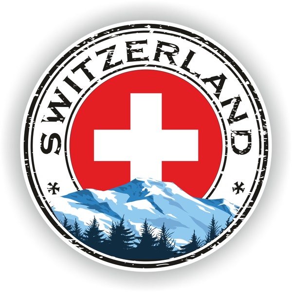 Switzerland Seal Round Flag - Digital File Download - svg, png, dxf, eps, jpg