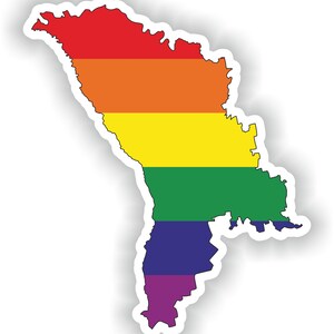 Moldavia Gay Arco Iris Mapa Etiqueta engomada para el libro portátil nevera guitarra casco de la herramienta ToolBox puerta PC barco
