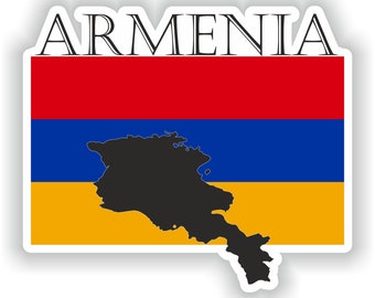 Armenia Flag Set Car Glass Window Laptop Decal Stickers pack of 6