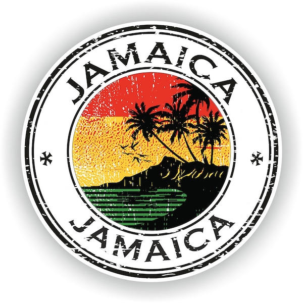 Jamaica Seal Sticker Round Flag for Laptop Book Fridge Guitar Motorcycle Helmet ToolBox Door PC Boat