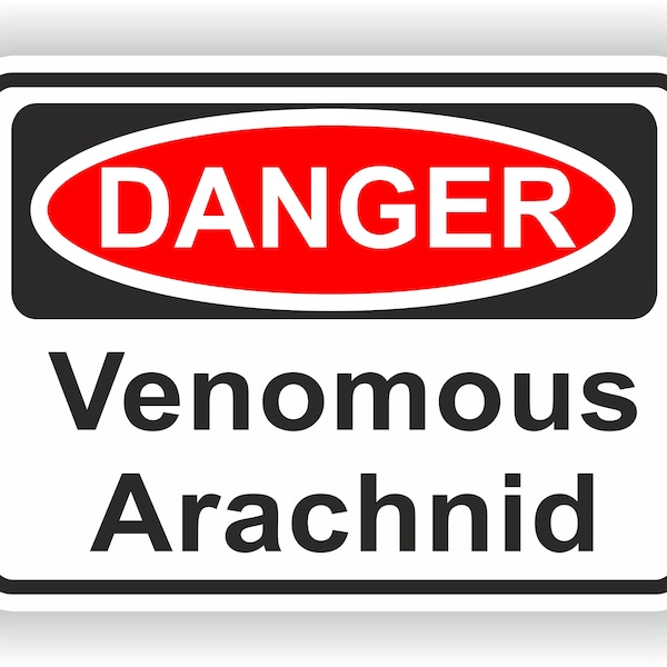 Danger Venomous Arachnid Warning Sticker Funny for Helmet Laptop Tablet PC