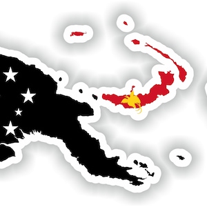 Papúa Nueva Guinea Mapa Bandera Silueta Pegatina para el libro portátil Nevera Motocicleta Casco ToolBox Puerta PC Barco