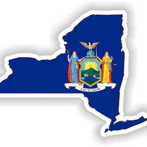 New York carte Drapeau silhouette autocollant pour ordinateur portable livre frigo guitare moto casque boîte à outils porte PC bateau