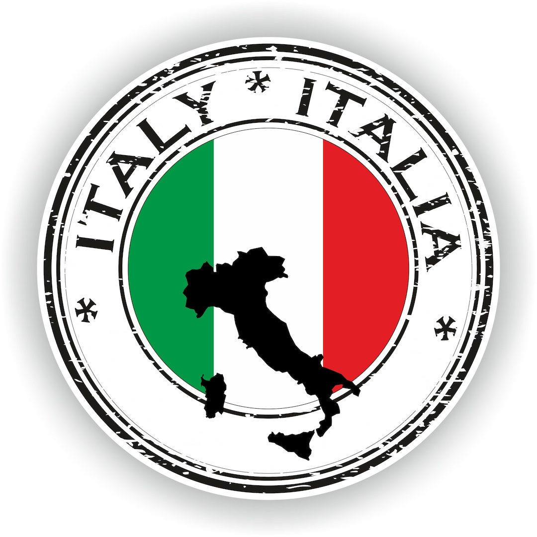 Italy Seal Sticker Round Flag for Laptop Book Fridge Guitar Motorcycle