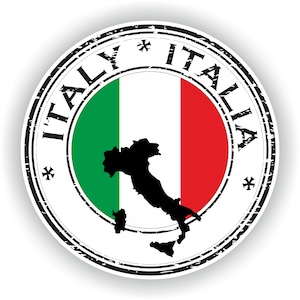 Italië Zegelsticker Ronde Vlag voor Laptop Boek Koelkast Gitaar Motorhelm ToolBox Deur PC Boot