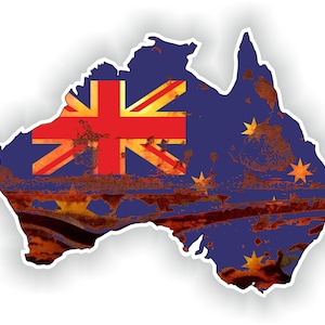 Australia Rusted sticker mapa bandera para el libro portátil nevera motocicleta casco ToolBox puerta PC Barco