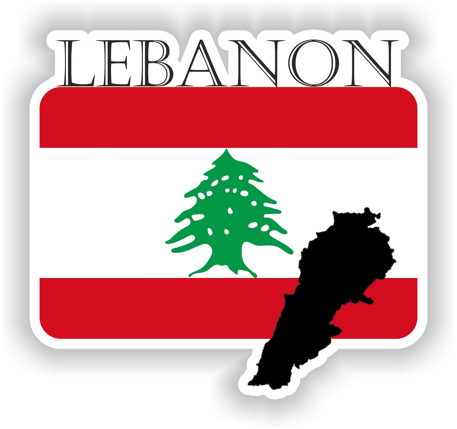 Lebanon Sticker Flag MF for Laptop Book Fridge Guitar Etsy