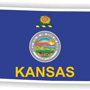 Kansas mapa Sticker Bandera para Laptop Book Nevera Guitarra Chaqueta de la motocicleta HerramientaCaja Puerta PC Barco