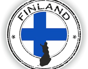 Finland Seal Sticker Round Flag for Laptop Book Fridge Guitar Motorcycle Helmet ToolBox Door PC Boat
