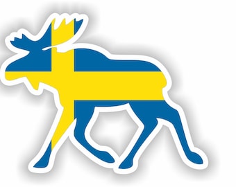 Moose Sweden Sticker for Bumper Car Laptop Book Fridge Guitar Motorcycle Helmet ToolBox Door PC Boat #02