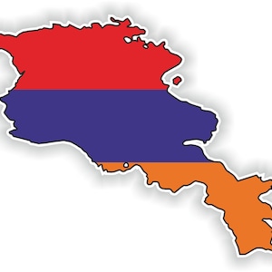Armenia Mapa Bandera Silueta Pegatina para Laptop Libro Nevera Guitarra Chaqueta Casco Herramienta Puerta PC Barco