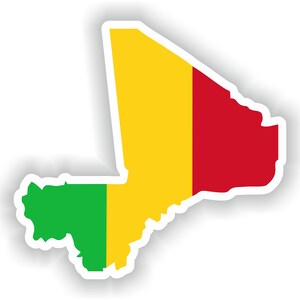 Mali carte Sticker Flag for Laptop Book Fridge Guitar Motorcycle Helmet ToolBox Door PC Boat (en anglais seulement)