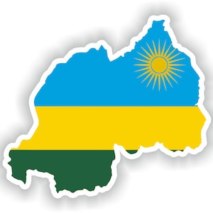 Ruanda mapa Pegatina Bandera para el libro portátil Nevera Guitarra Motocicleta Casco Caja de herramientas Puerta PC Barco