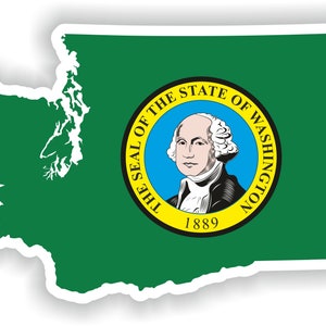 Washington kaart sticker vlag voor laptop boek koelkast gitaar Motorhelm ToolBox deur PC Boot