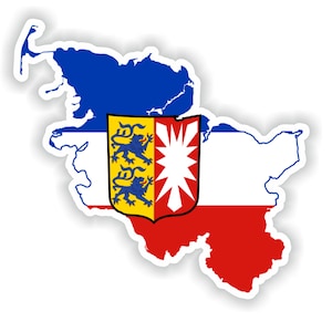 Schleswig-Holstein Tyskland karta klistermärke flagga för laptop bok kylskåp gitarr motorcykel hjälm verktygslåda dörr dator båt