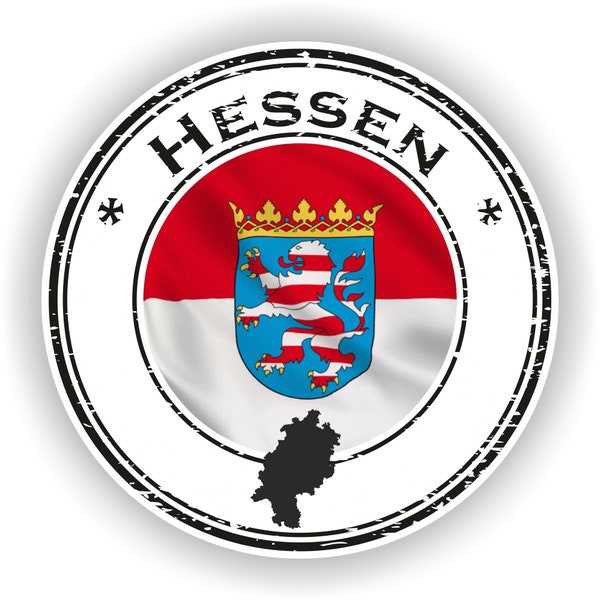 Hessen Germany Seal Sticker Round Flag for Laptop Book Fridge Guitar Motorcycle Helmet ToolBox Door PC Boat