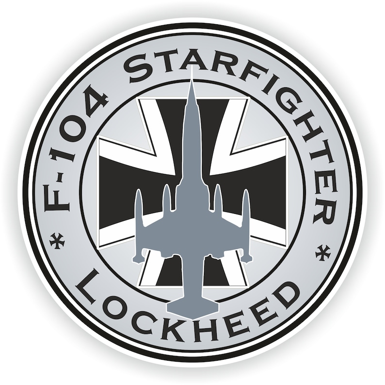 Lockheed Text Sticker F-104 Lockheed Starfighter German AF Luftwaffe Seal Sticker for Laptop ...