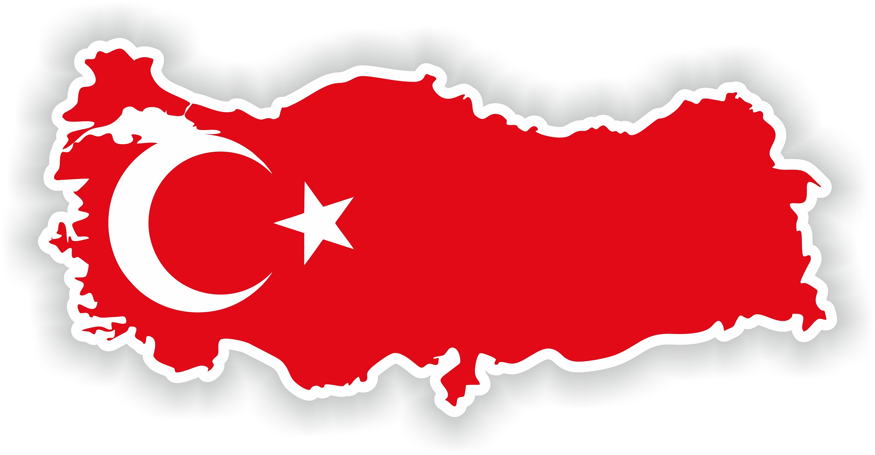 Autocollants Drapeau Turquie - Lot De 6, Résistants Soleil Et Pluie, Pour Voiture, Moto, Casque (12x3 Cm, 10x2.5 Cm, 8x2 Cm)