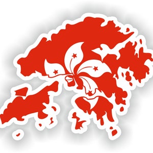 Hong Kong mapa bandera silueta pegatina para el libro portátil nevera guitarra casco motocicleta toolbox puerta PC barco