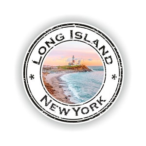 Long Island New York USA #05 Seal Sticker Round Flag for Laptop Book Fridge Guitar Motorcycle Helmet ToolBox Door PC Boat