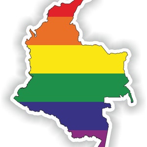 Colombie Gay Rainbow Map Flag Sticker for Laptop Book Fridge Guitar Motorcycle Helmet ToolBox Door PC Boat