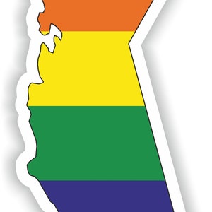 California Gay Arco Iris Mapa Etiqueta engomada para el libro portátil Nevera Motocicleta Casco ToolBox Puerta PC Barco