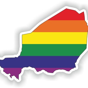 Níger Gay arco iris mapa etiqueta engomada para el libro portátil nevera guitarra casco de la motocicleta ToolBox puerta PC barco