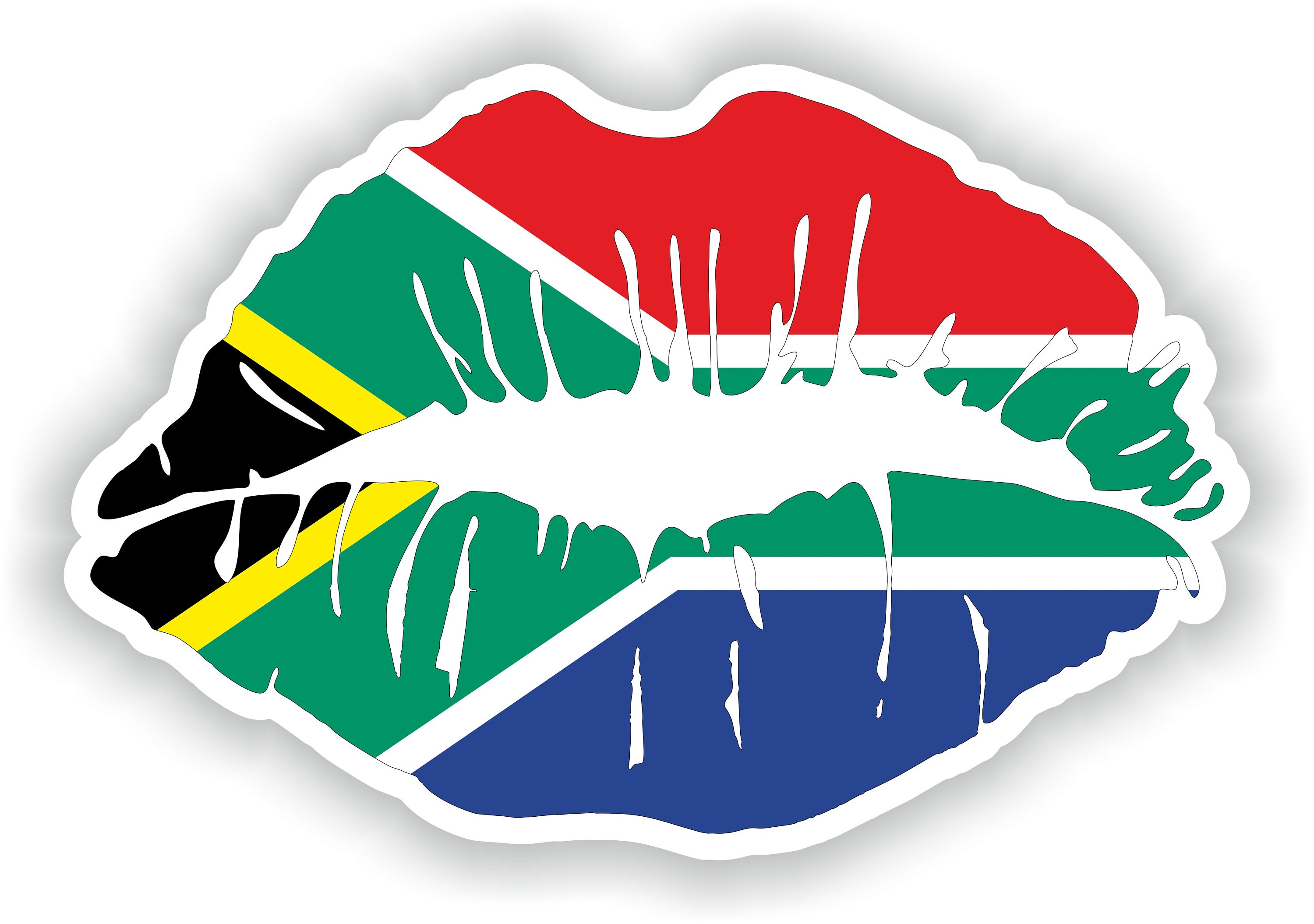 Lips South Africa Sticker Flag for Laptop Book Fridge Guitar Etsy UK