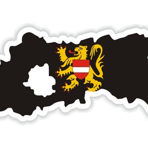 Brabante flamenco Bélgica mapa Pegatina Bandera para el libro portátil Nevera Guitarra Casco de motocicleta Caja de herramientas Puerta PC Barco