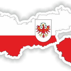Tirol Tirol Austria mapa Pegatina Bandera para Laptop Libro Nevera Guitarra Casco de Motocicleta Herramienta Caja de Herramienta Puerta PC Barco