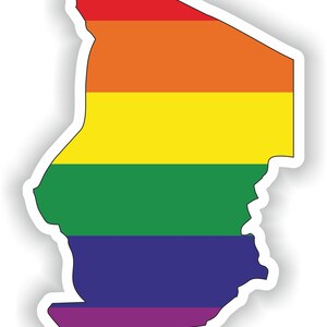 Chad Gay arco iris mapa etiqueta engomada para el libro portátil nevera motocicleta casco ToolBox puerta PC barco