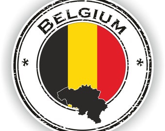 België Seal sticker ronde vlag voor laptop boek koelkast gitaar motorfiets helm ToolBox deur PC Boot