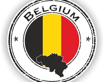 België Seal sticker ronde vlag voor laptop boek koelkast gitaar motorfiets helm ToolBox deur PC Boot