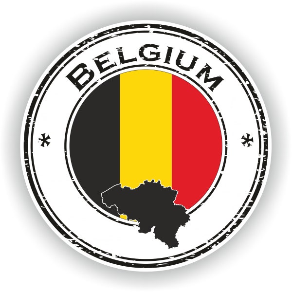 Belgique Seal Sticker Round Flag for Laptop Book Fridge Guitar Motorcycle Helmet ToolBox Door PC Boat (en anglais seulement)