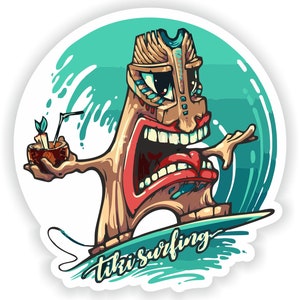 Tiki Surfer #02 - Digital File Download - svg, png, eps, jpg