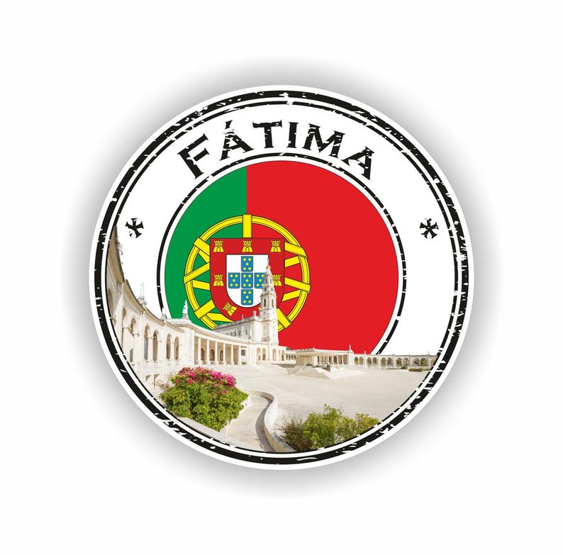 Fatima Flags Fátima Portugal Seal Sticker Round Flag for Laptop Book Fridge Guitar ...