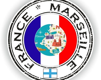 Patch printed shield embroidery border badge souvenir flag city county marseille 