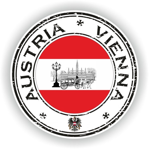 Austria Vienna Seal Sticker Round Flag for Laptop Book Fridge Guitar Motorcycle Helmet ToolBox Door PC Boat