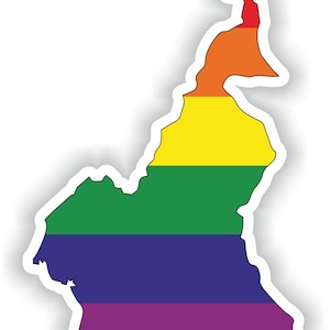 Cameroun Gay Rainbow Map Flag Sticker for Laptop Book Fridge Guitar Motorcycle Helmet ToolBox Door PC Boat