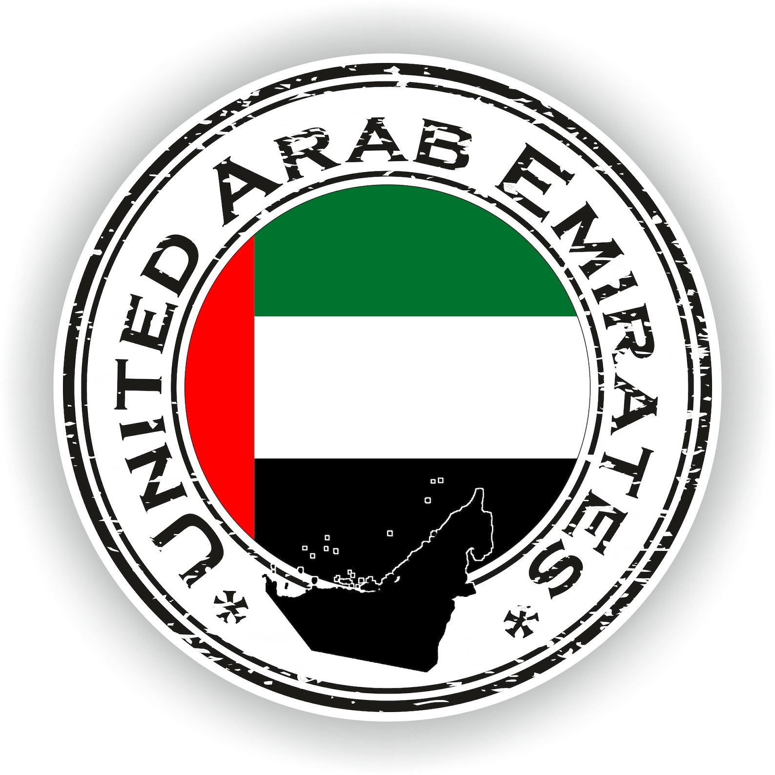 United Arab Emirates Seal Sticker Round Flag for Laptop Book Etsy